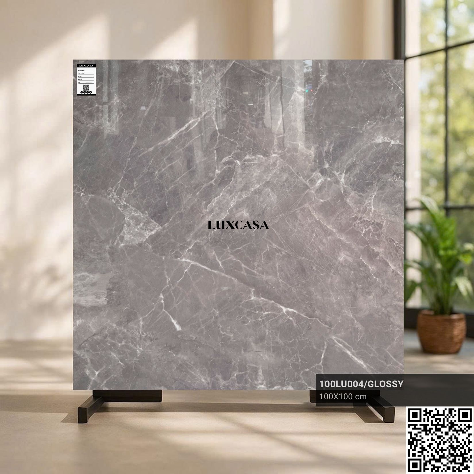 Gạch 1000x1000 vân đá xám 100LU004