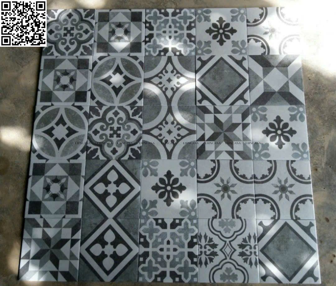Gạch bông mix 20X20 xương đá porcelain mẫu 2