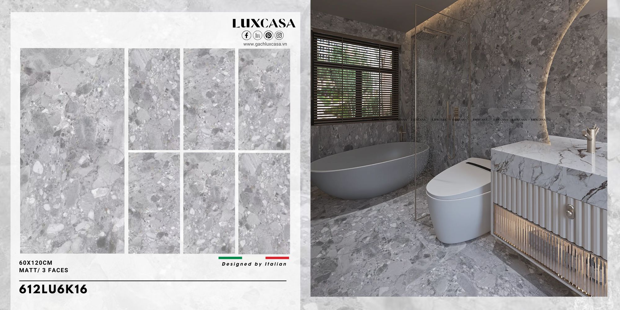 Gạch giả đá sỏi 60×120 612LU6K16