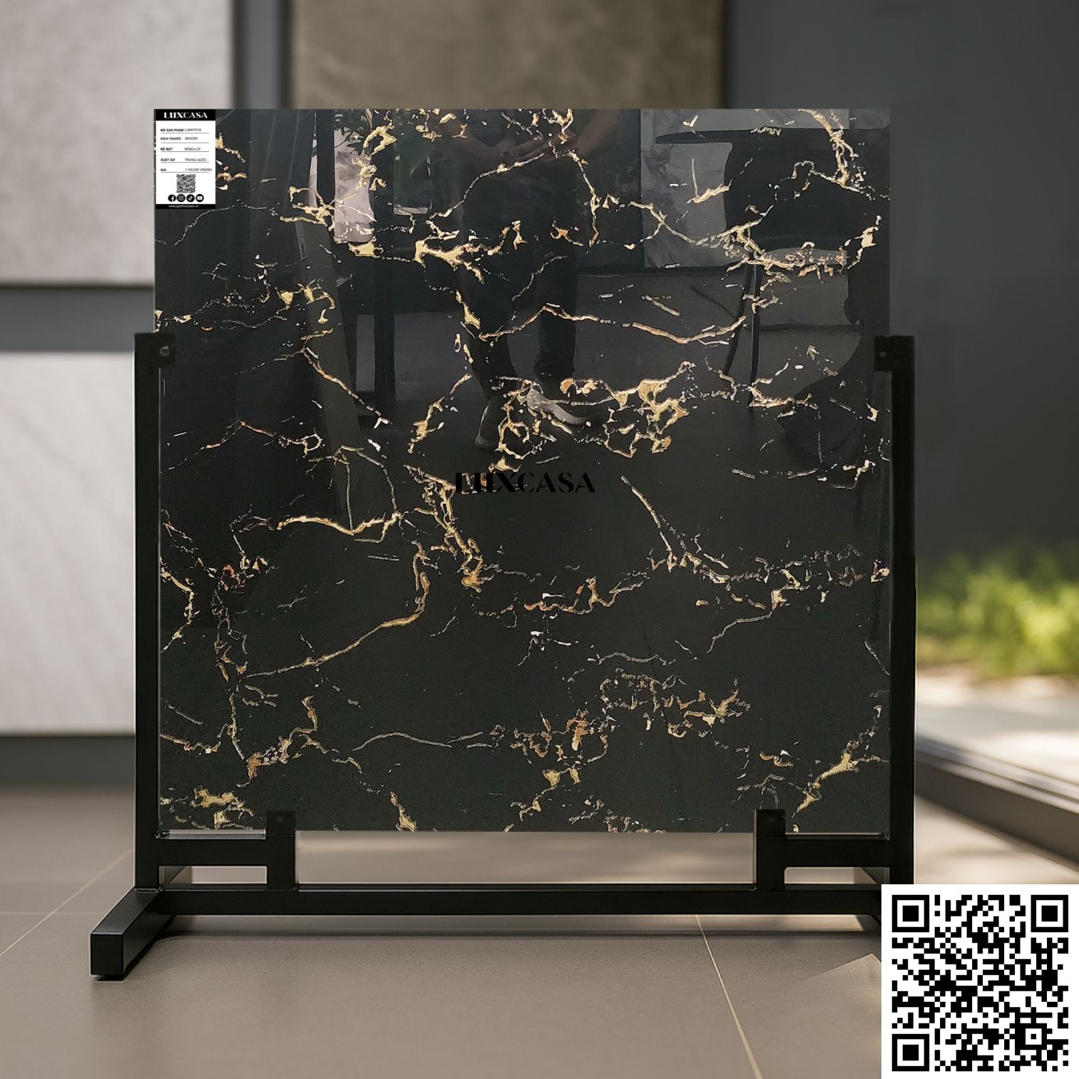 Gạch khắc kim 80x80 vân vàng