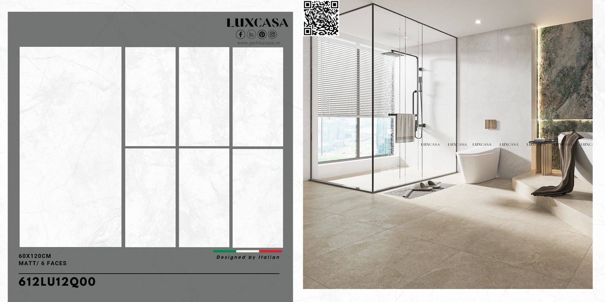 Gạch mờ mịn 60x120 612LU12Q00
