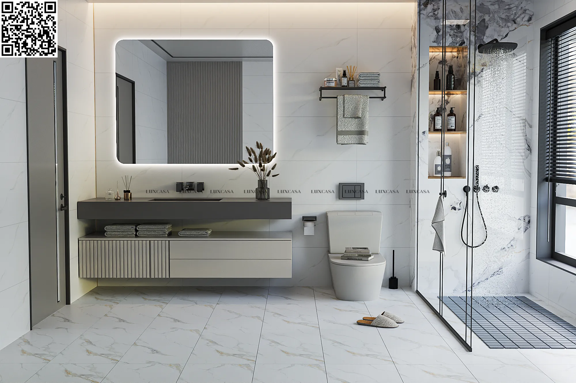 Gạch ốp nhà vệ sinh 40x80 480LU48013A