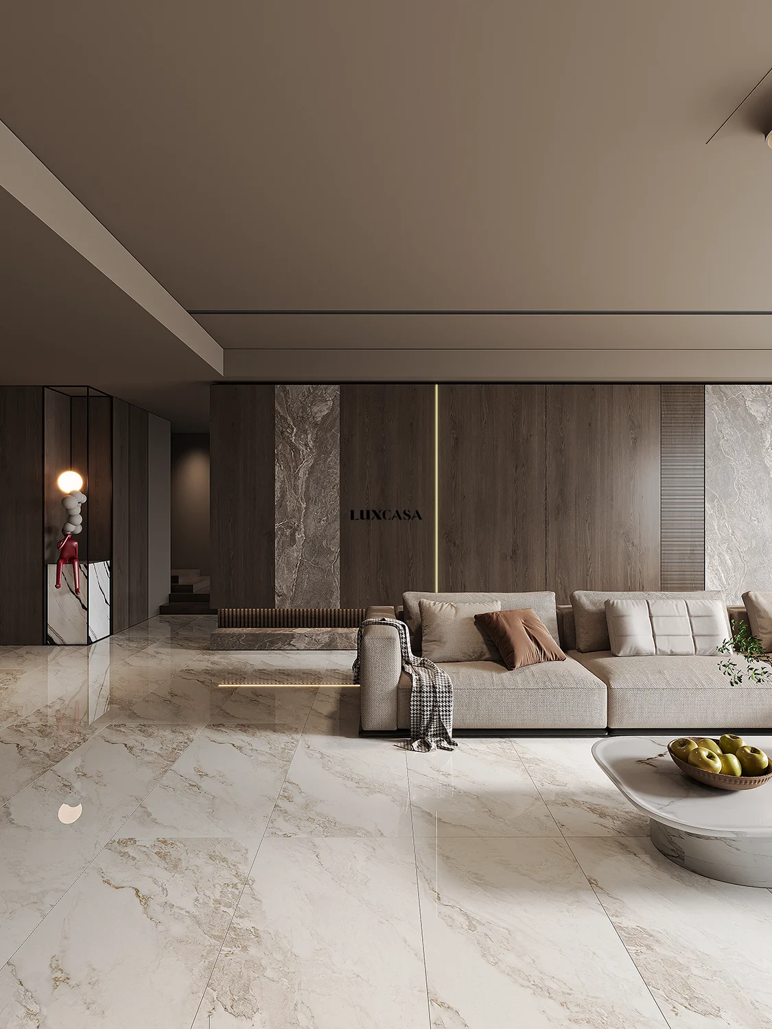 Gạch phòng khách vân đá bóng 60x120 612LU6787