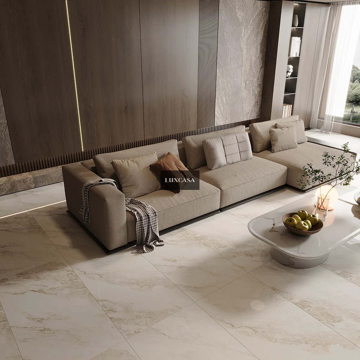 Gạch phòng khách vân đá bóng 60x120 612LU6787
