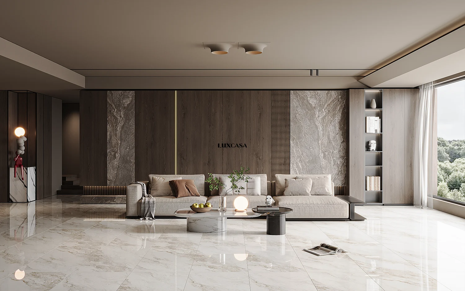 Gạch phòng khách vân đá bóng 60x120 612LU6787