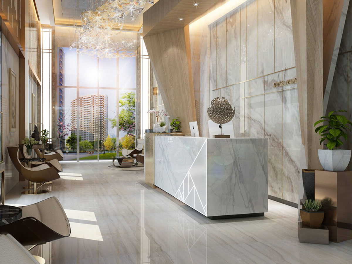 Gạch porcelain 1000x1000 lát khách sạn