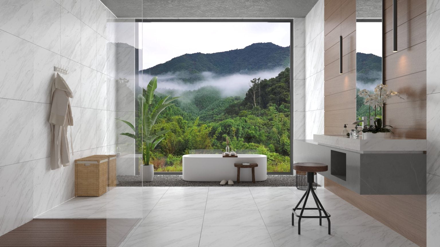 Gạch porcelain 600x600 lát nhà tắm