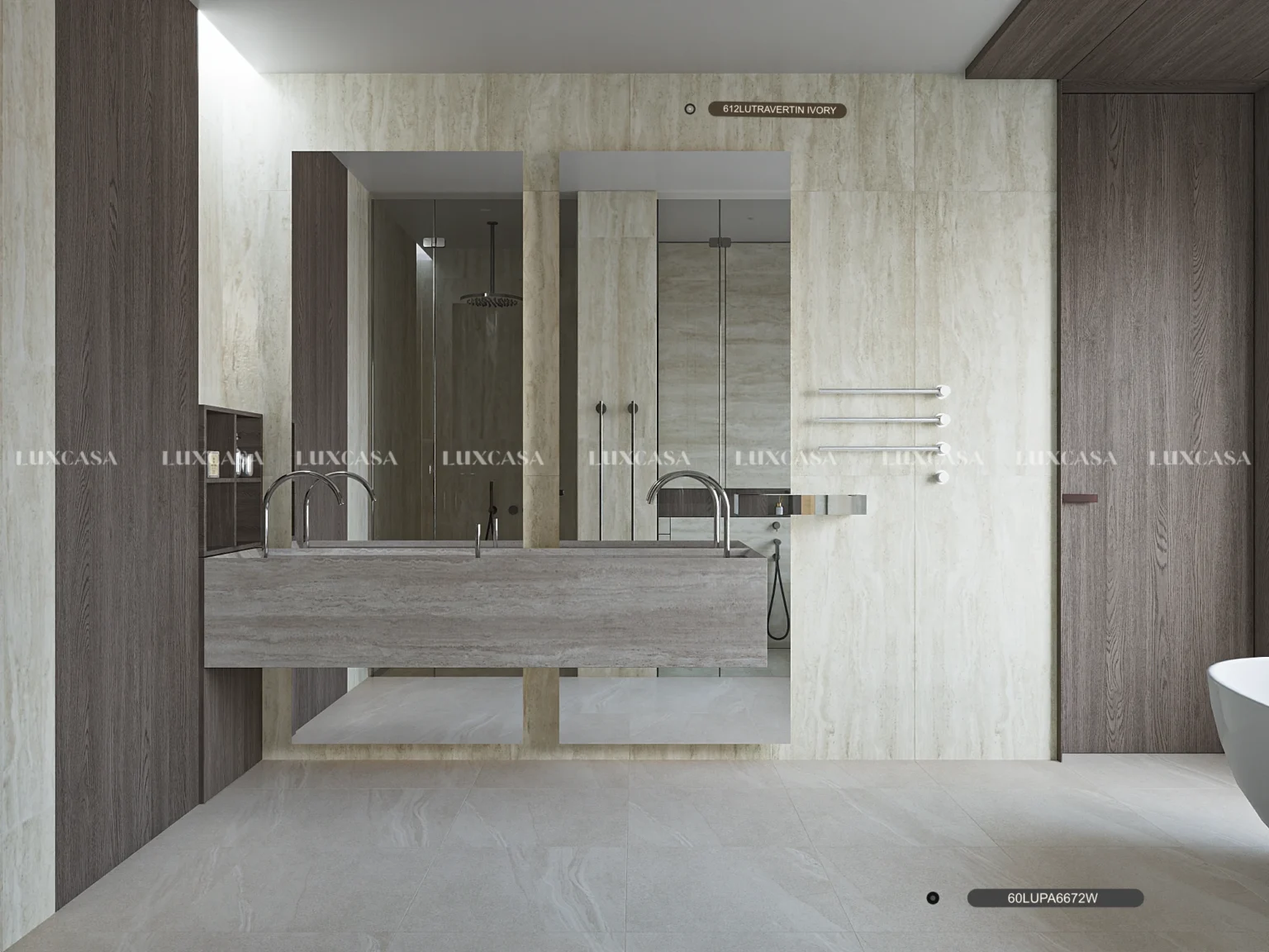 Gạch porcelain 600x600 lát nhà tắm