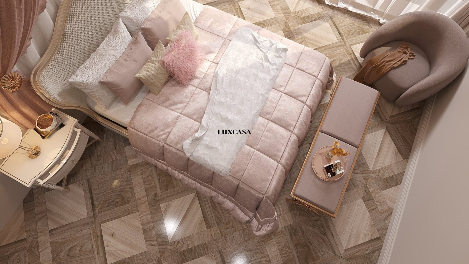 Gạch porcelain 800x800 lát nền phòng ngủ