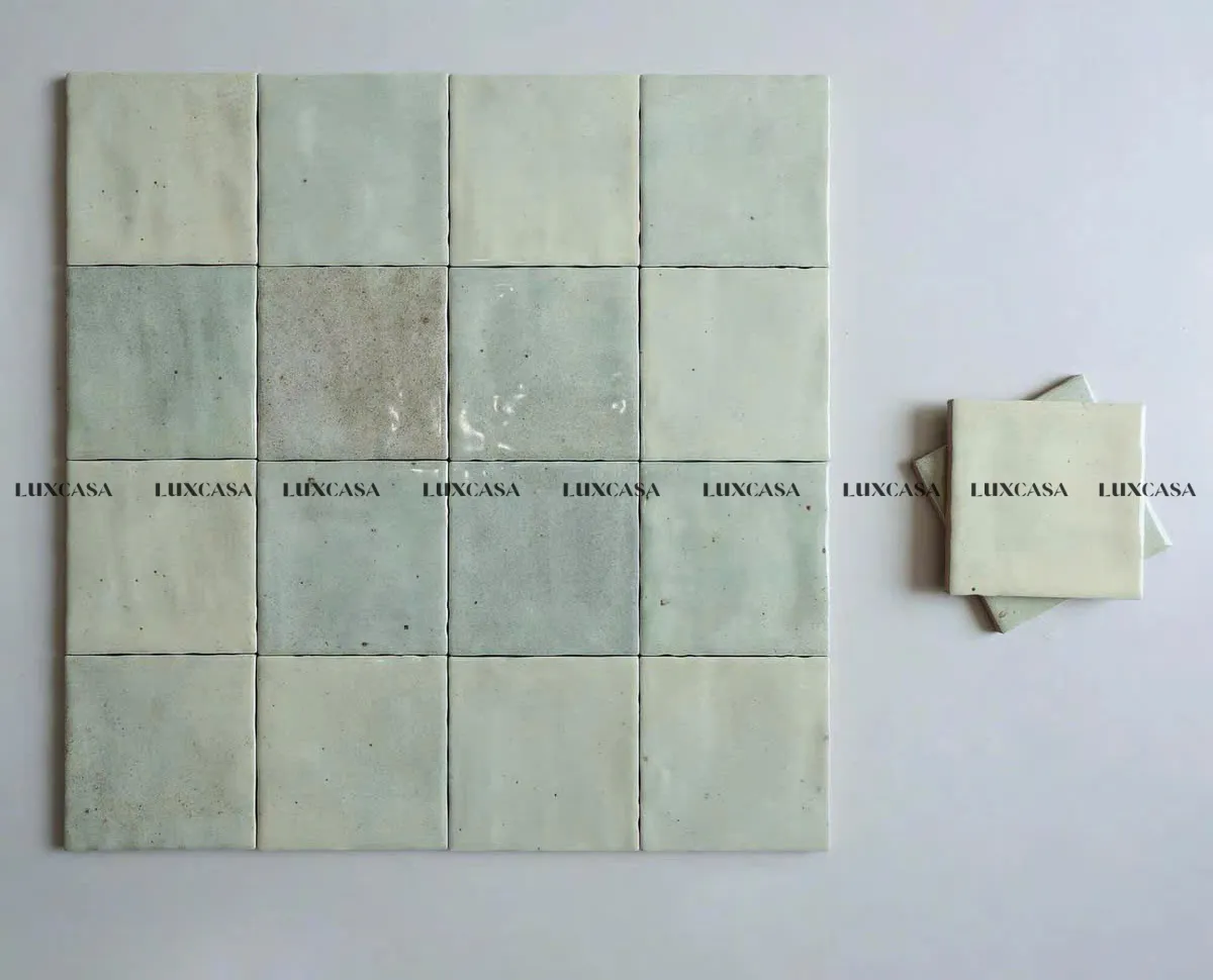 Gạch thẻ vuông 10x10 màu xanh bơ