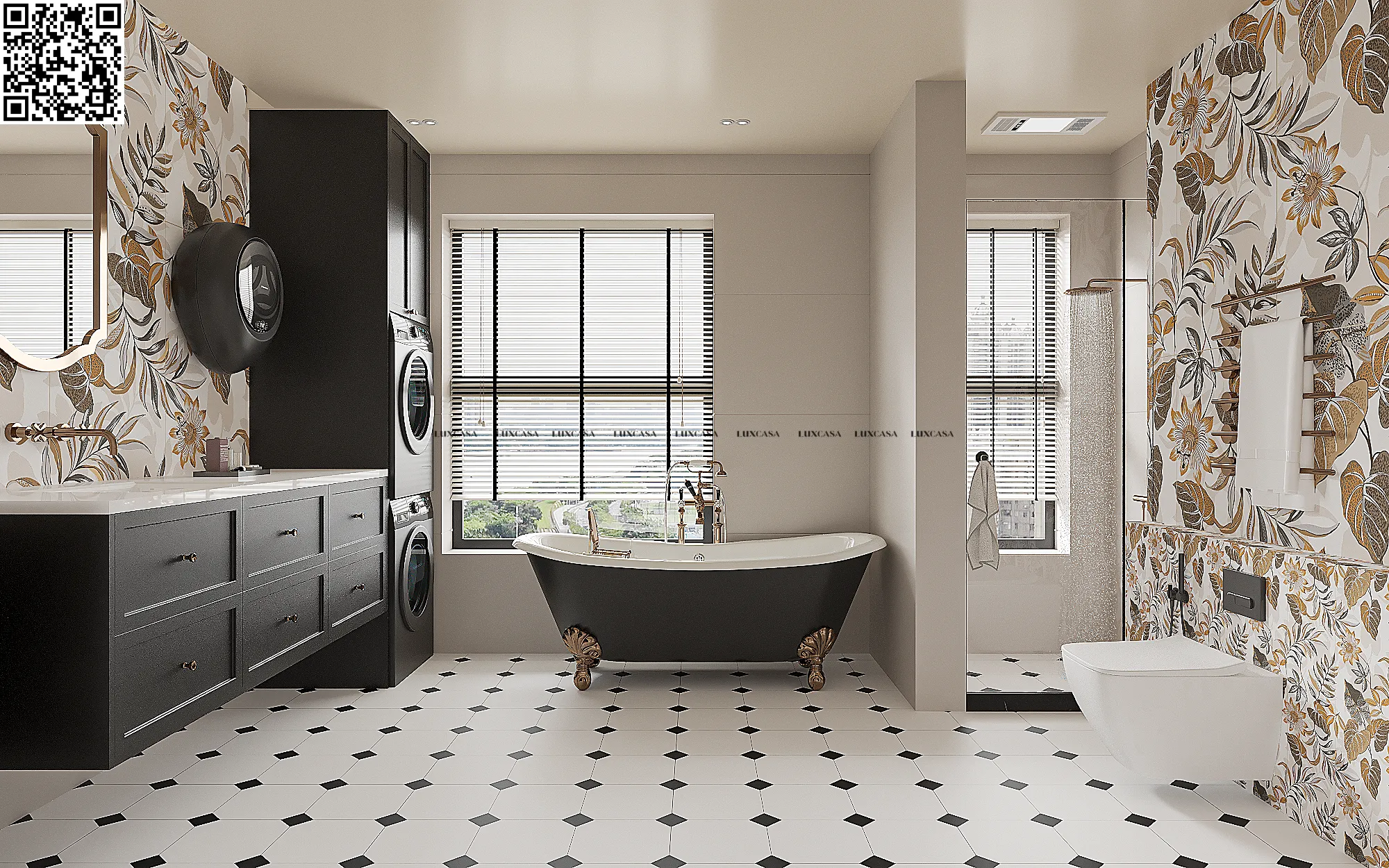 Gạch tranh ốp wc 60x120 612LUH12601