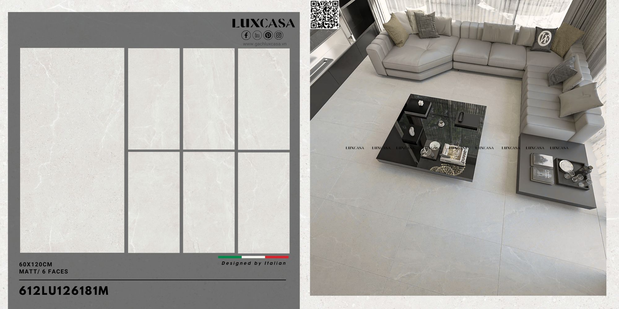 Gạch vân đá mờ 60x120 612LU126181M