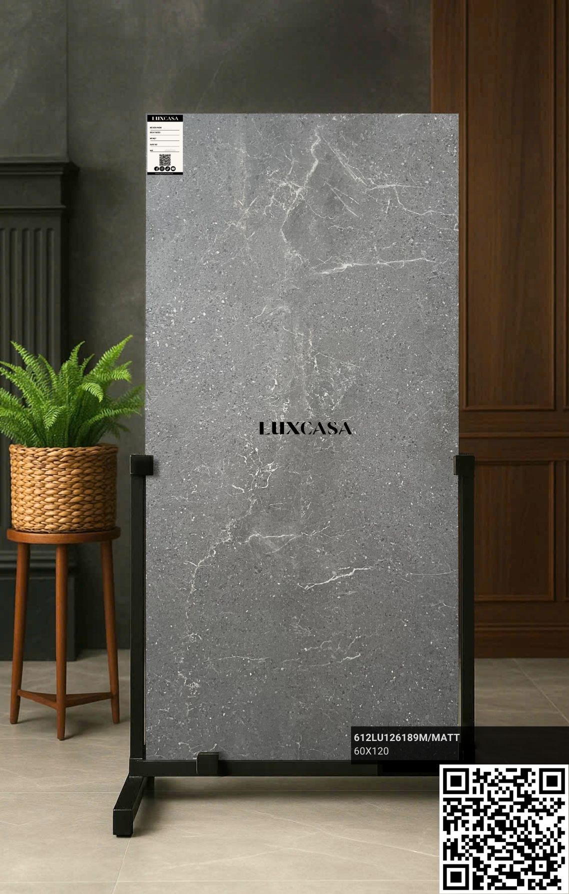 Gạch xám đen 60×120 612LU126189M