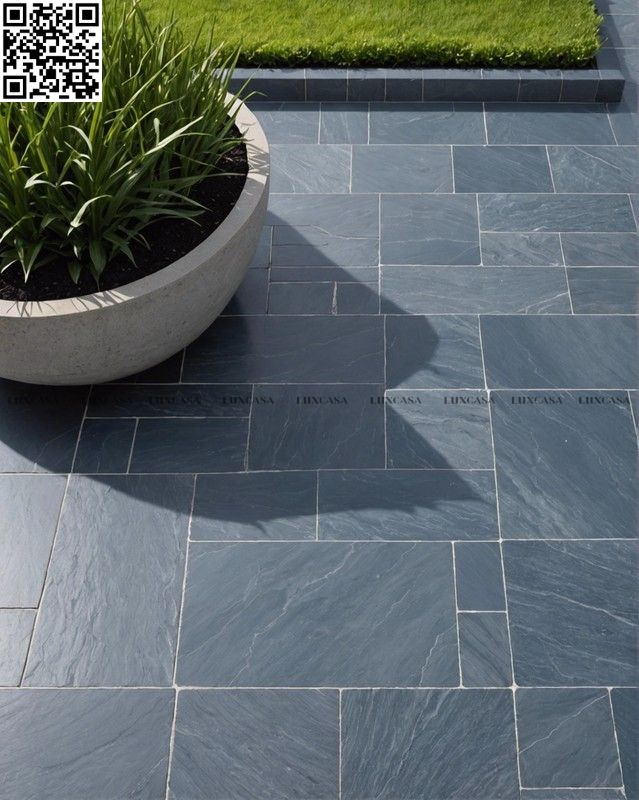 Đá sọc dưa 30x60 màu xám xanh lát sân vườn