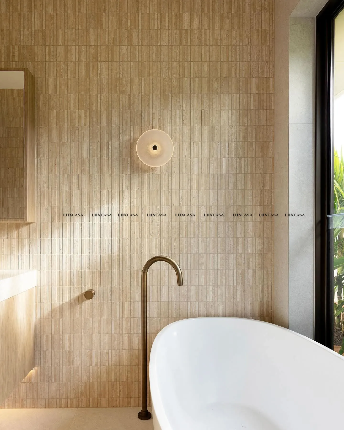 Gạch thẻ mosaic mờ lõm ốp tường nhà tắm