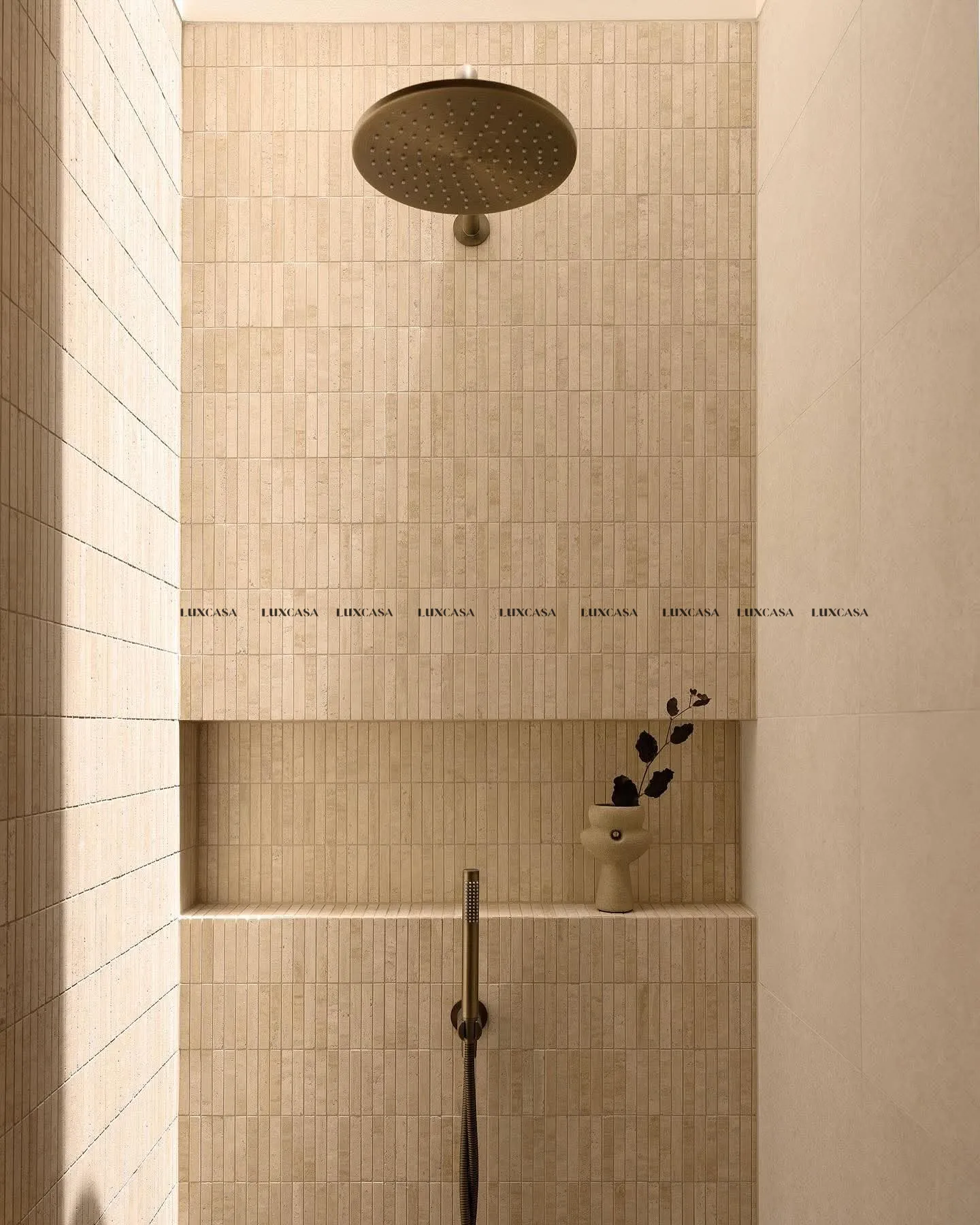 Gạch thẻ mosaic mờ lõm ốp tường nhà tắm
