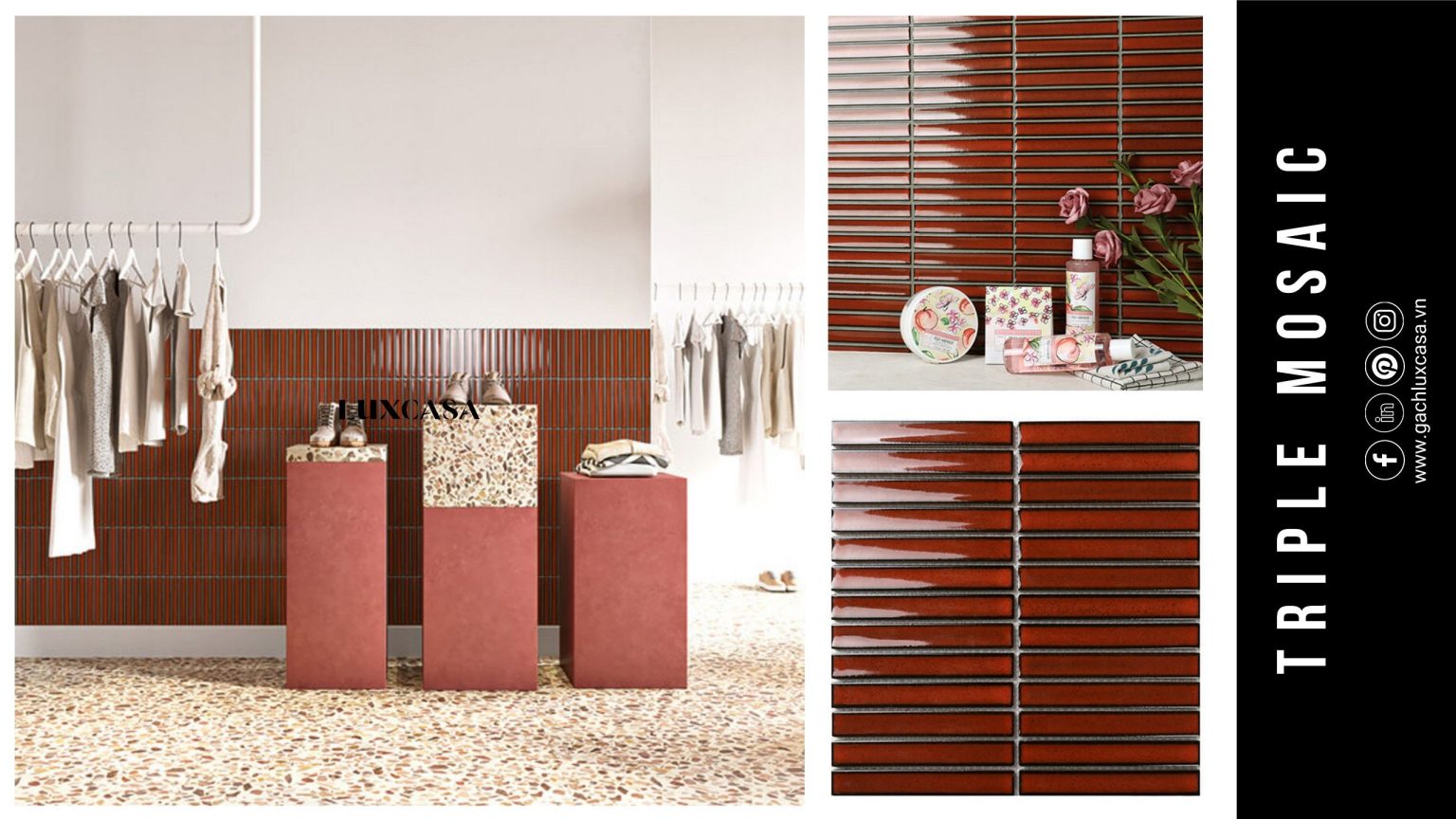 1 thiết kế cửa hàng thời trang bằng gạch thẻ tại Quận 10