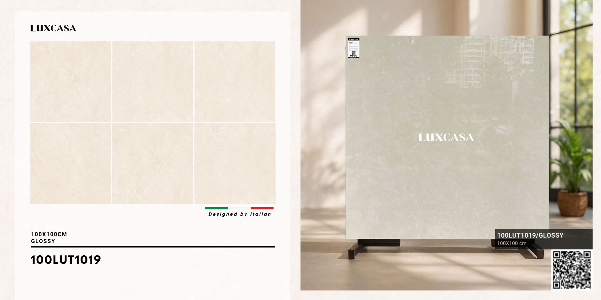 Gạch 1000×1000 màu kem 100LUT1019