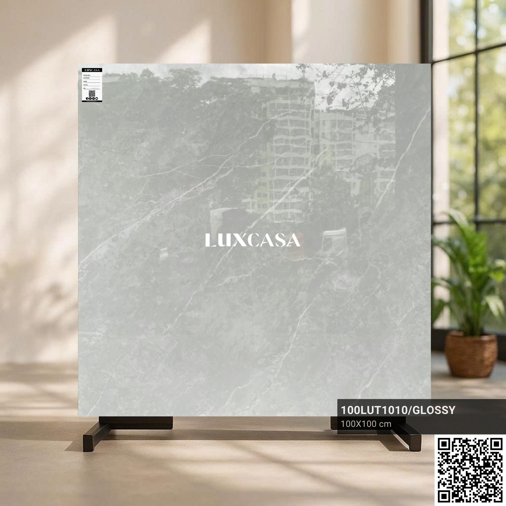 Gạch 1000×1000 xám bóng 100LUT1010