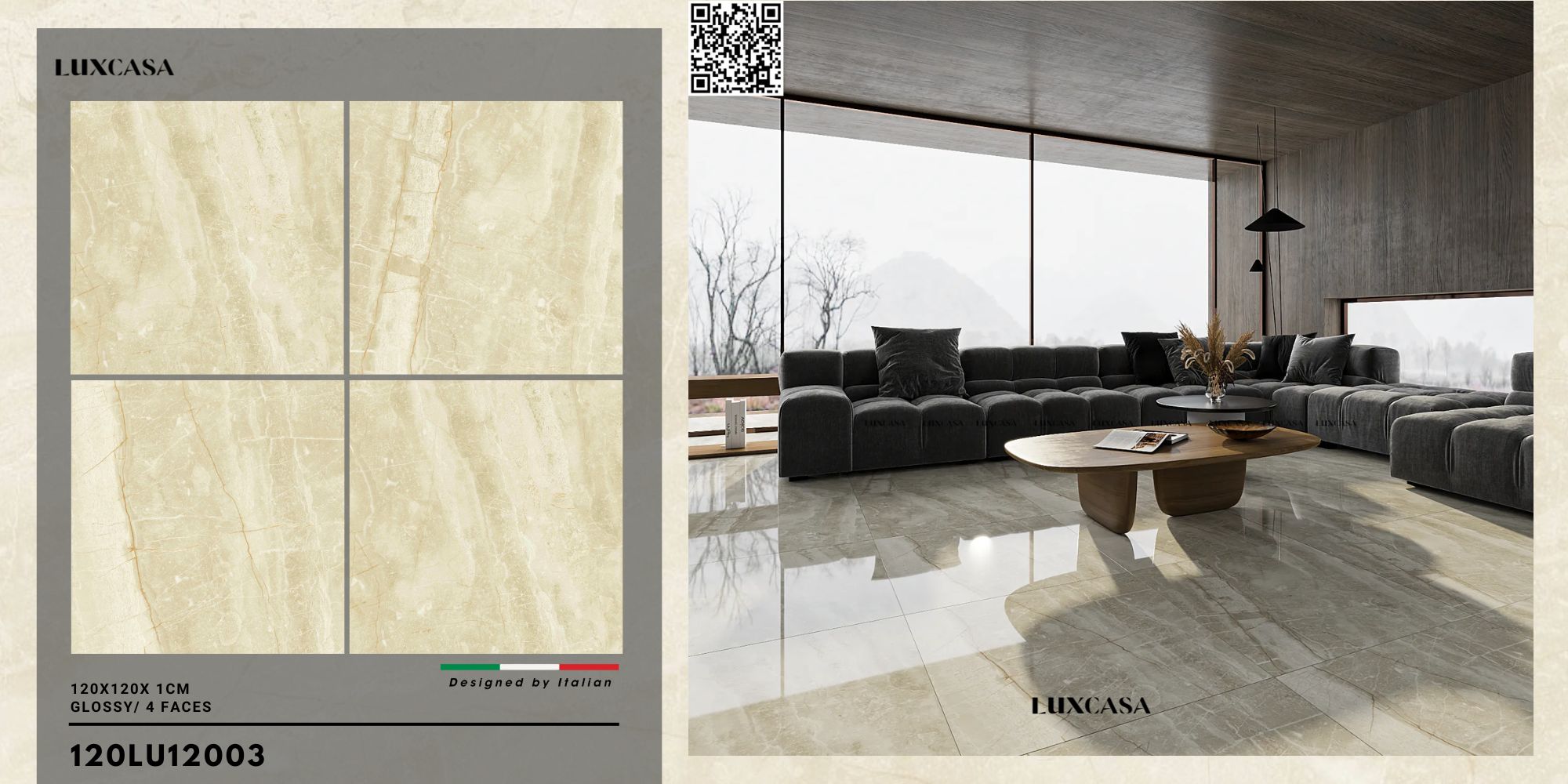 Gạch 1200X1200 bóng 120LU12003