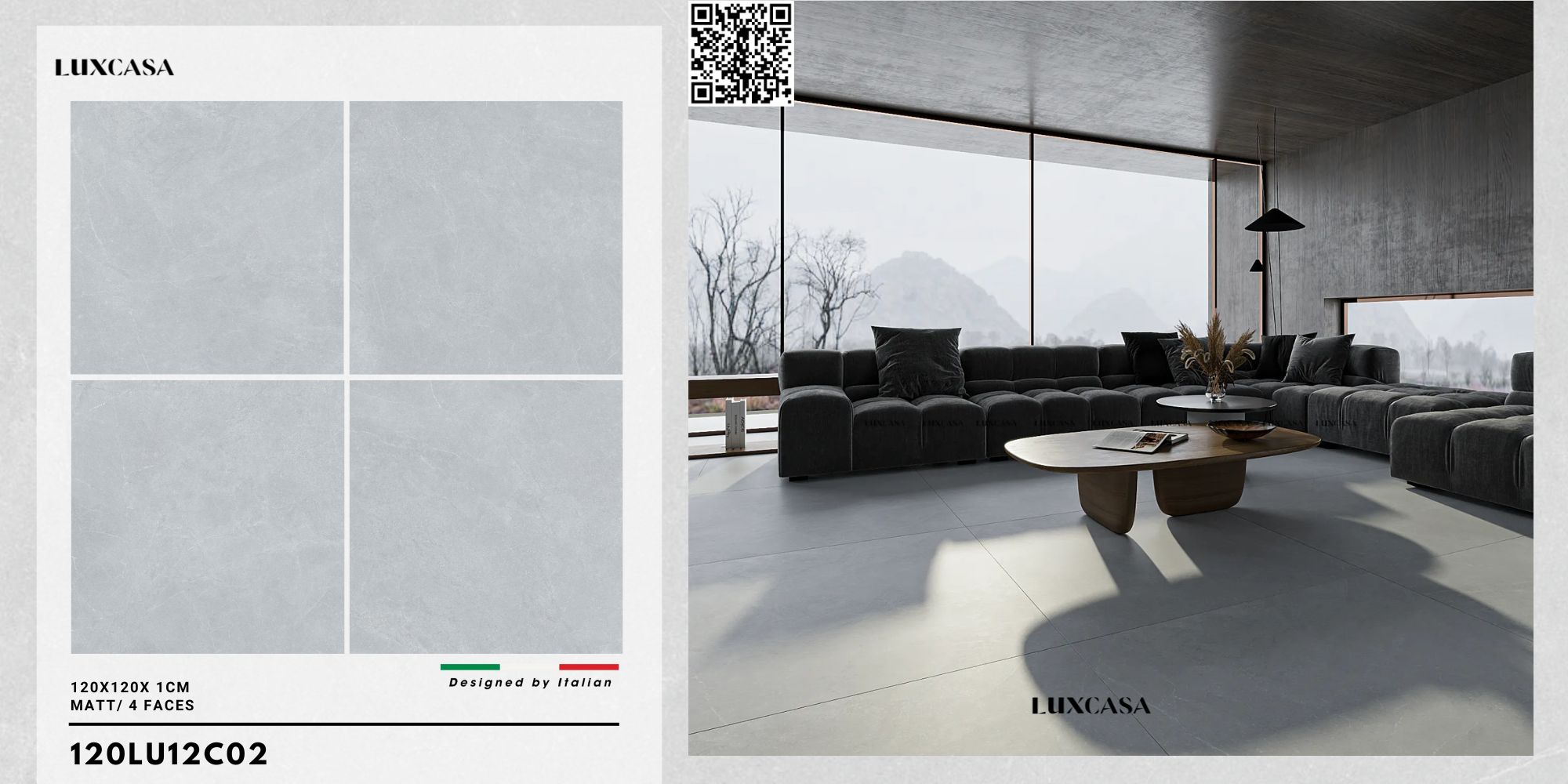 Gạch 1200X1200 giả đá 120LU12C02