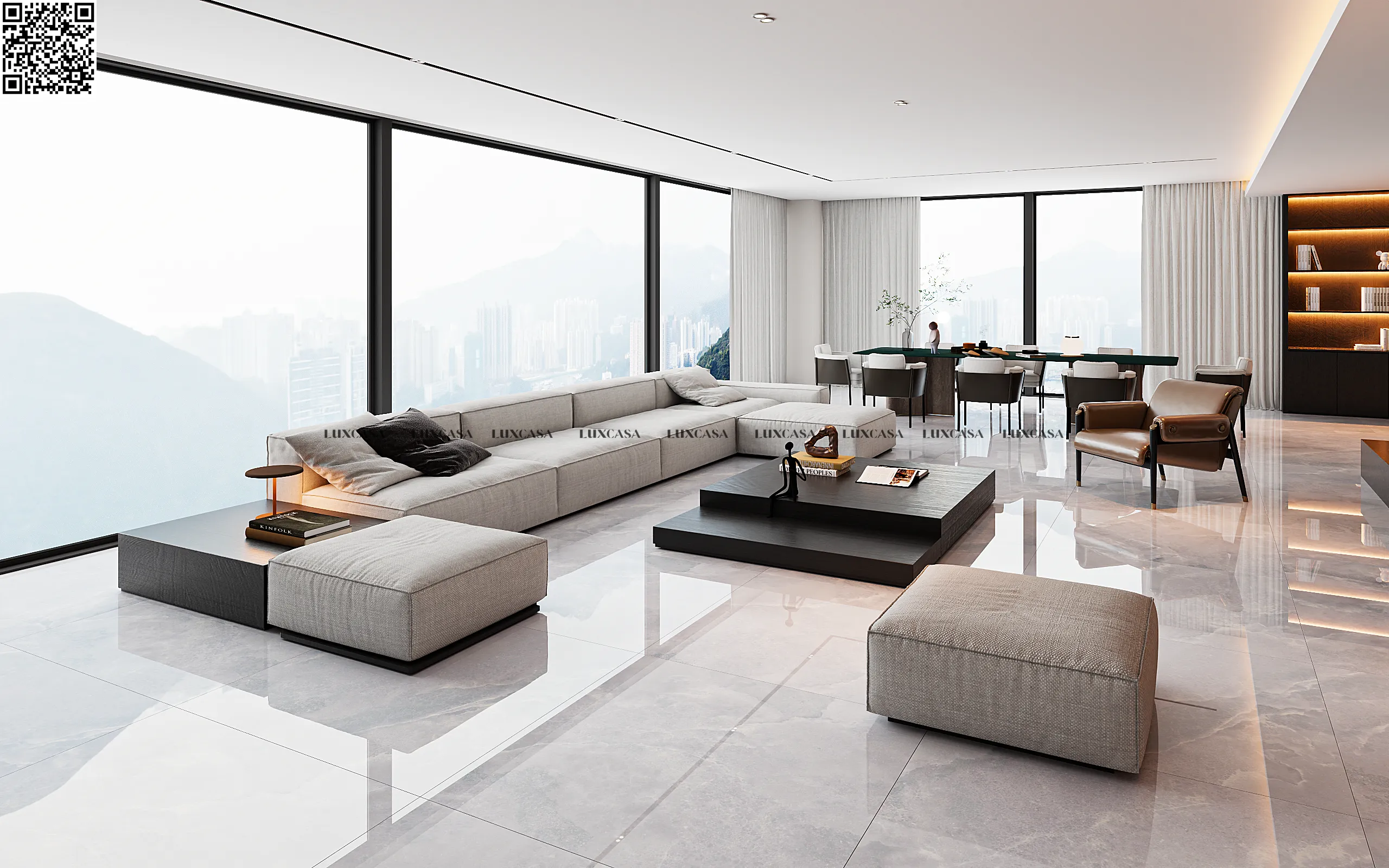 Gạch 1200X1200 xám bóng 120LUJ12002