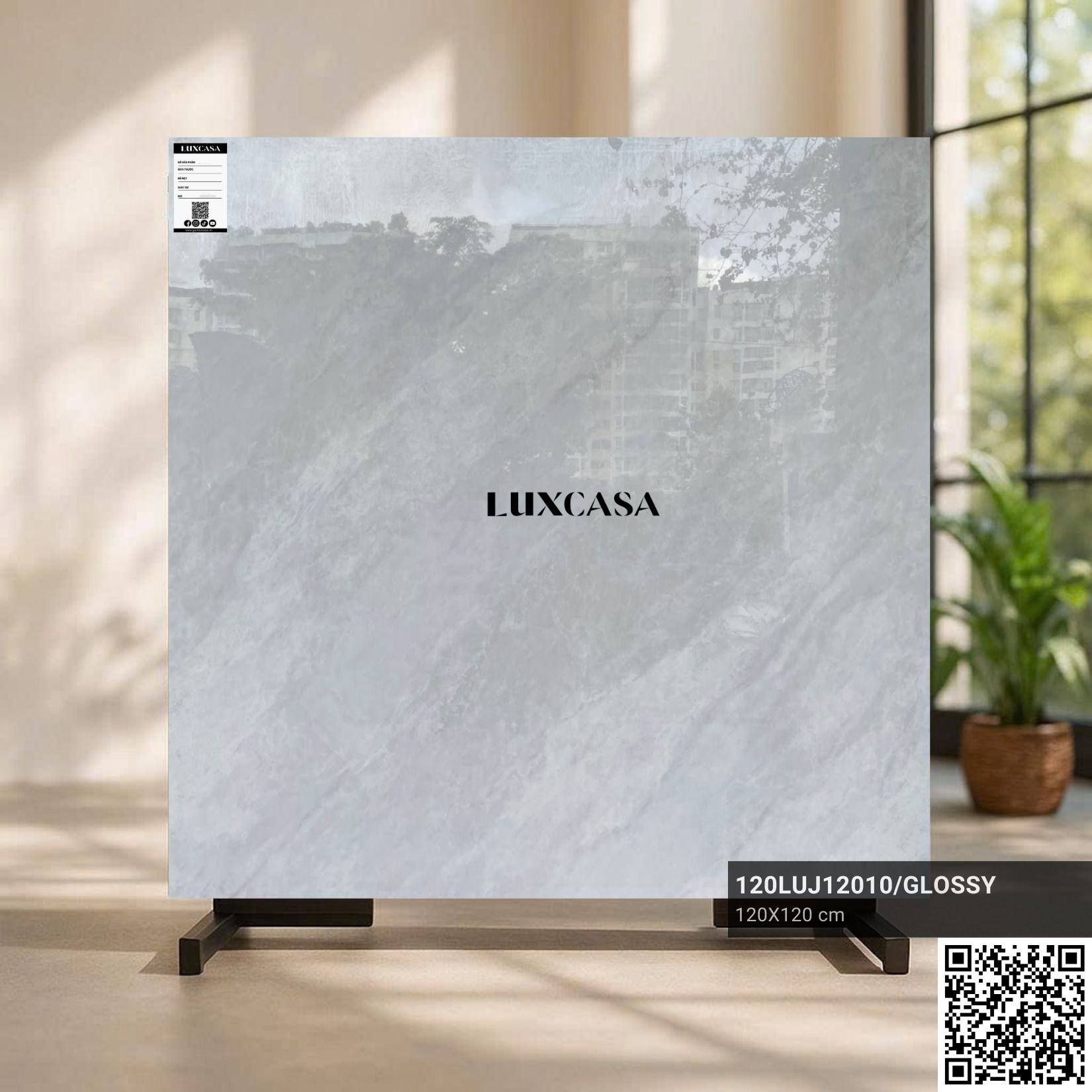 Gạch 1200X1200 xám giả đá 120LUJ12010