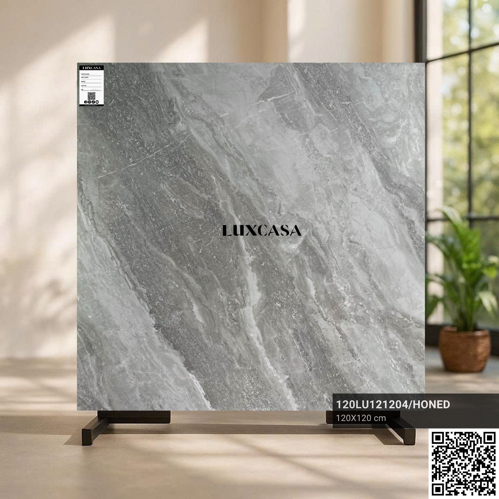 Gạch 1200X1200 xám vân đá 120LU121204