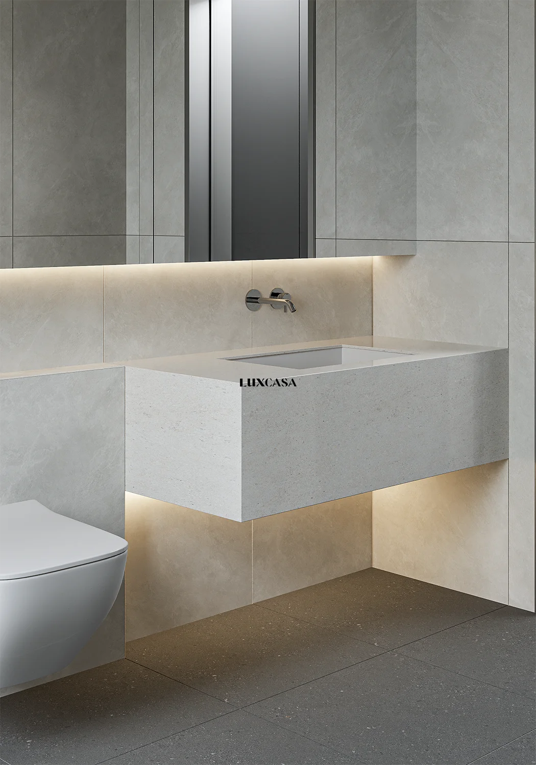 Gạch WC ốp lát 60x120 612LU1262 với 60LUM66009