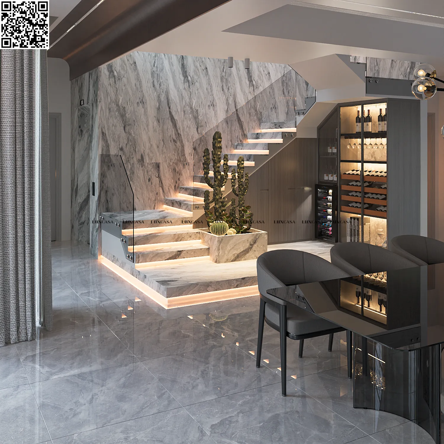 Gạch bóng 800x800 lát nền phòng khách 80LU8802