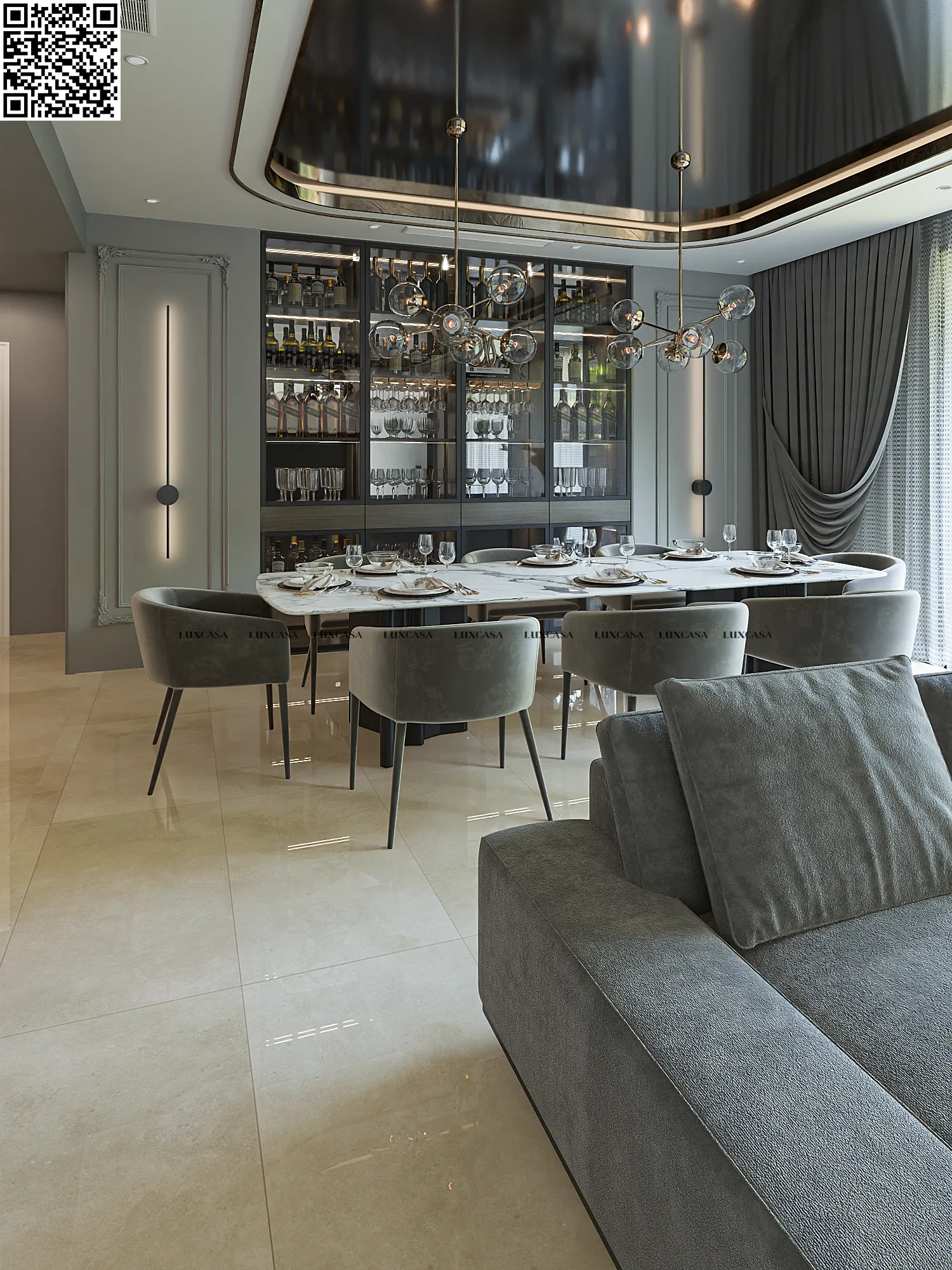 Gạch bóng lát nền phòng khách 60x120 612LU61240 (3)