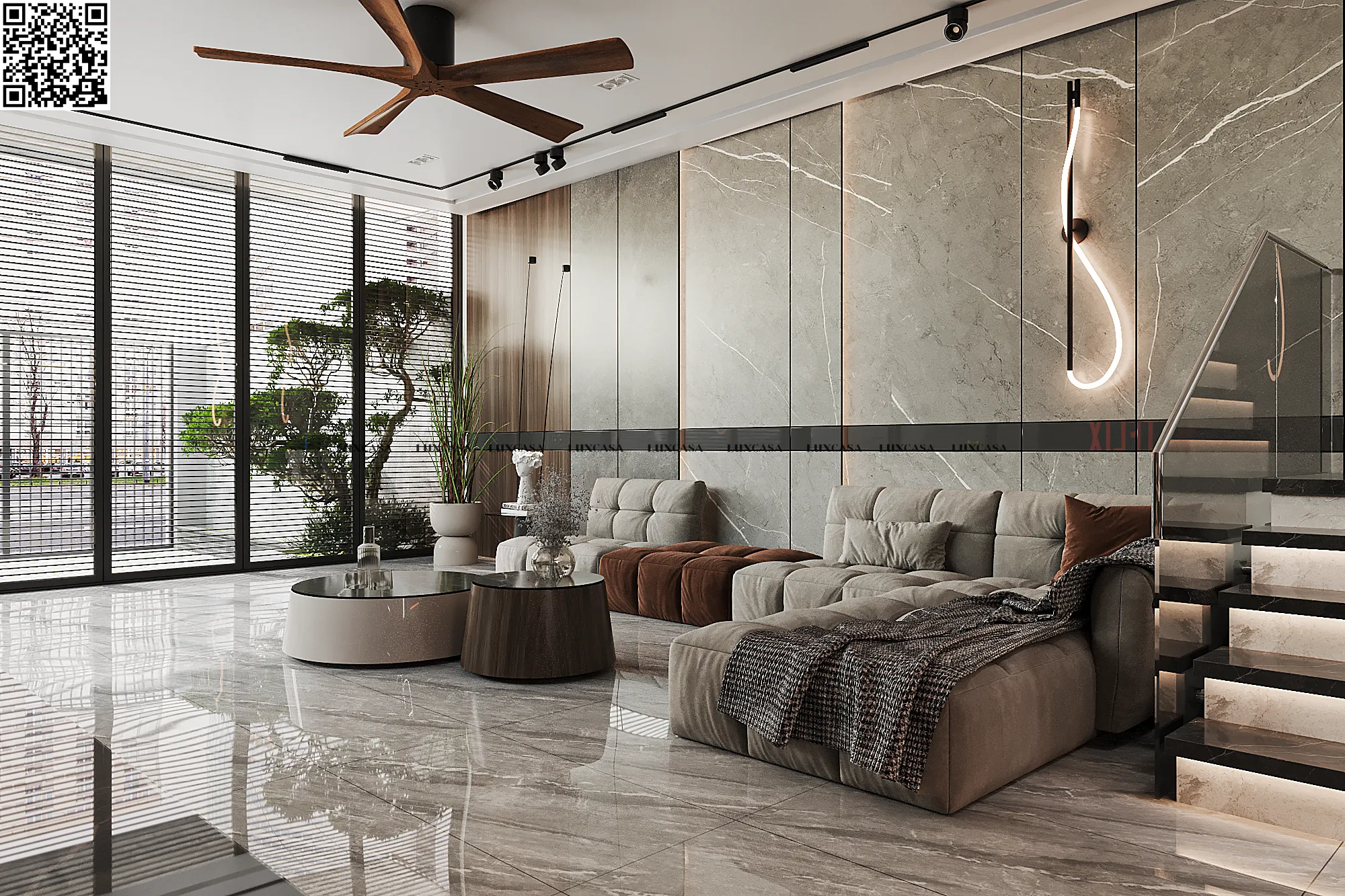 Gạch bóng xám 60x120 612LU61213