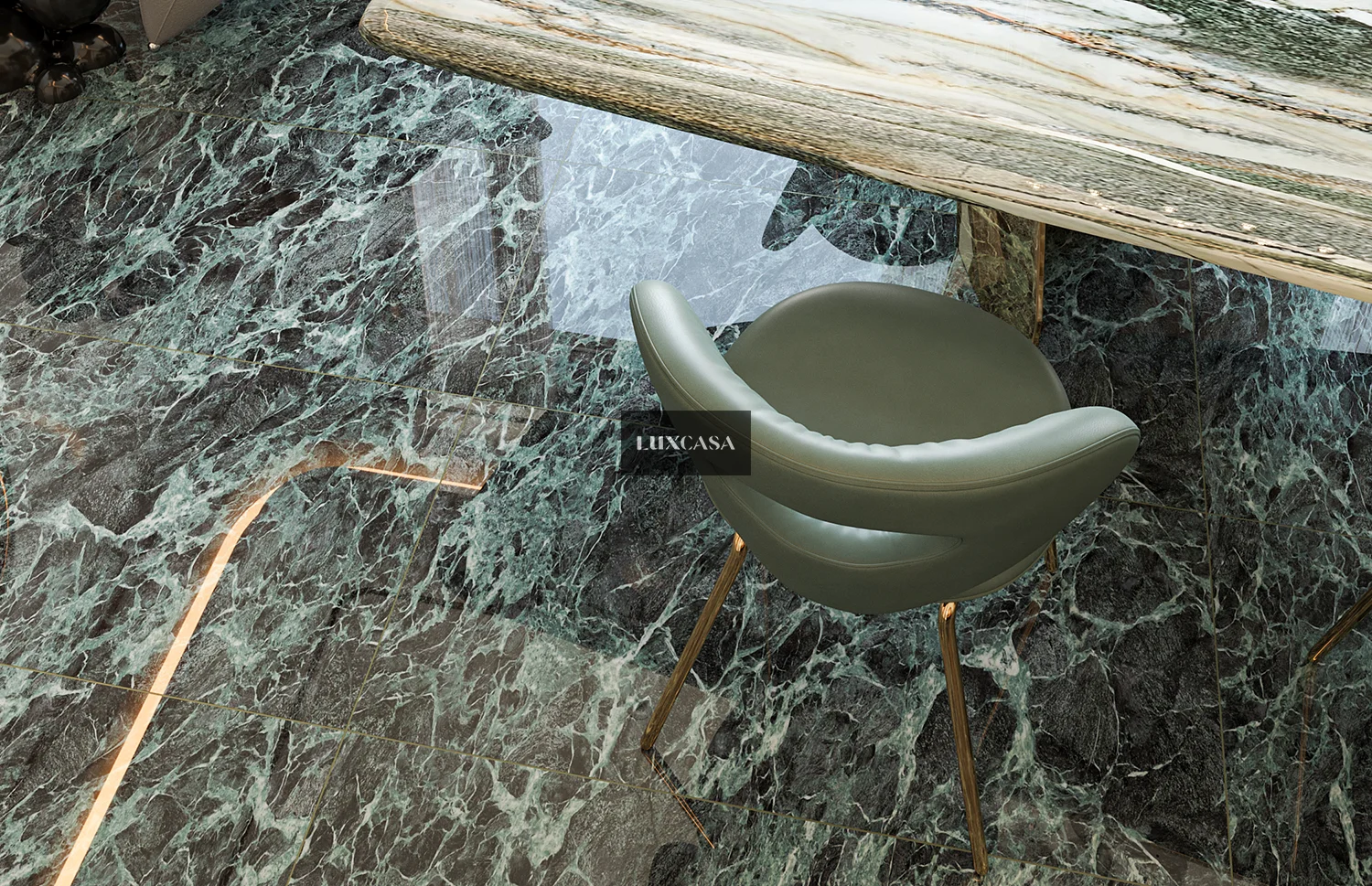 Gạch bóng xanh rêu 60×120 612LU066