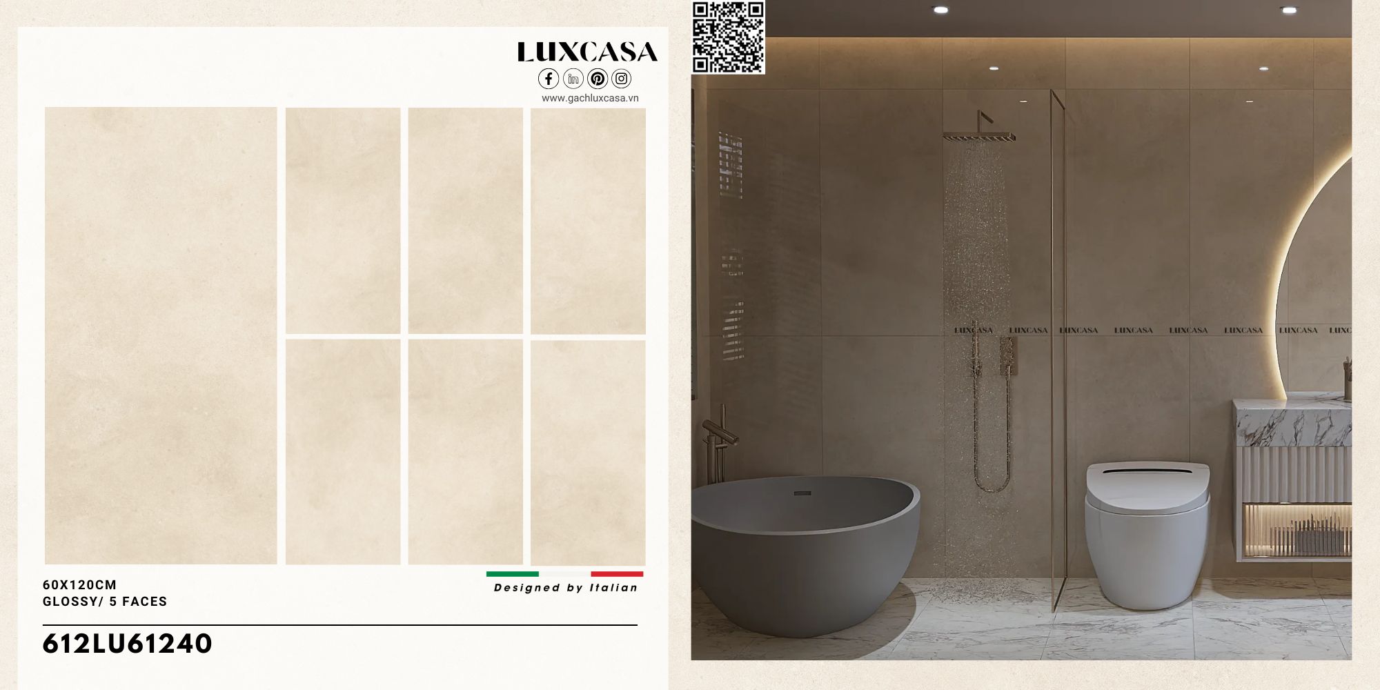 Gạch giả đá bóng 60×120 612LU61240