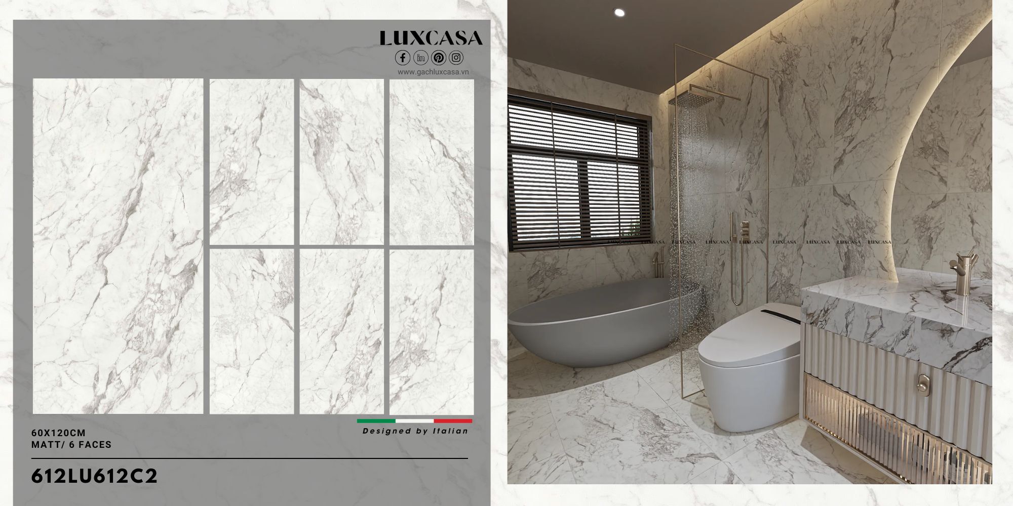 Gạch mờ 60x120 612LU612C2