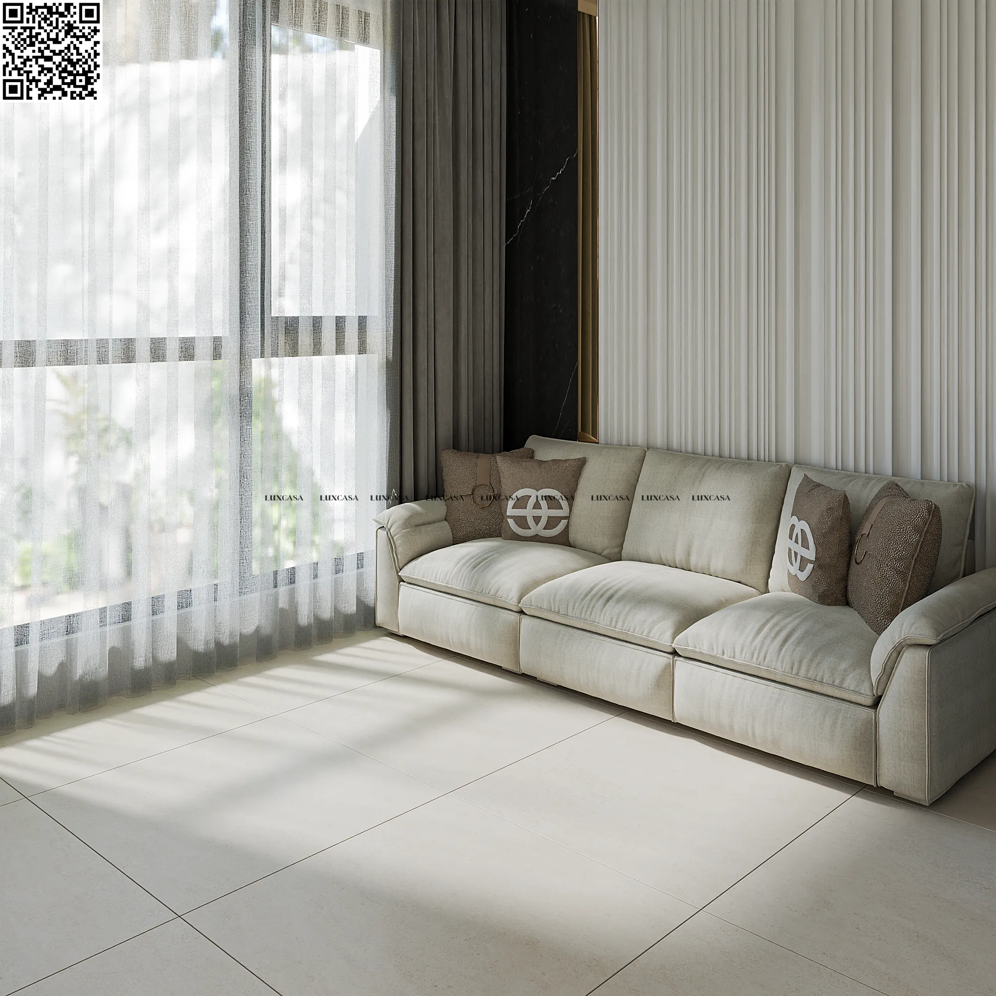 Gạch mờ 800x800 màu kem 80LU6609