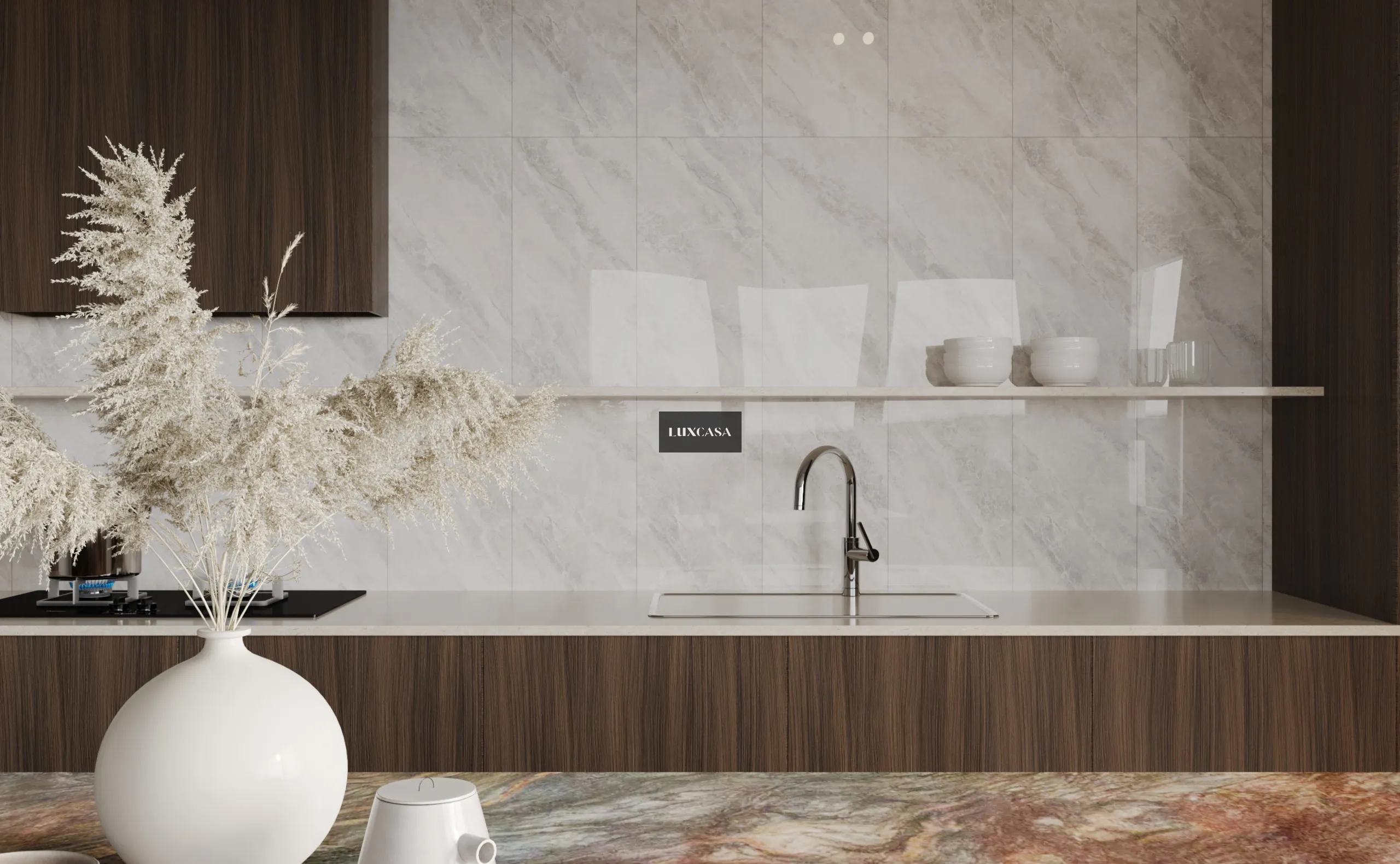 Gạch ốp bếp 30x60 bóng 360LUKA-GR