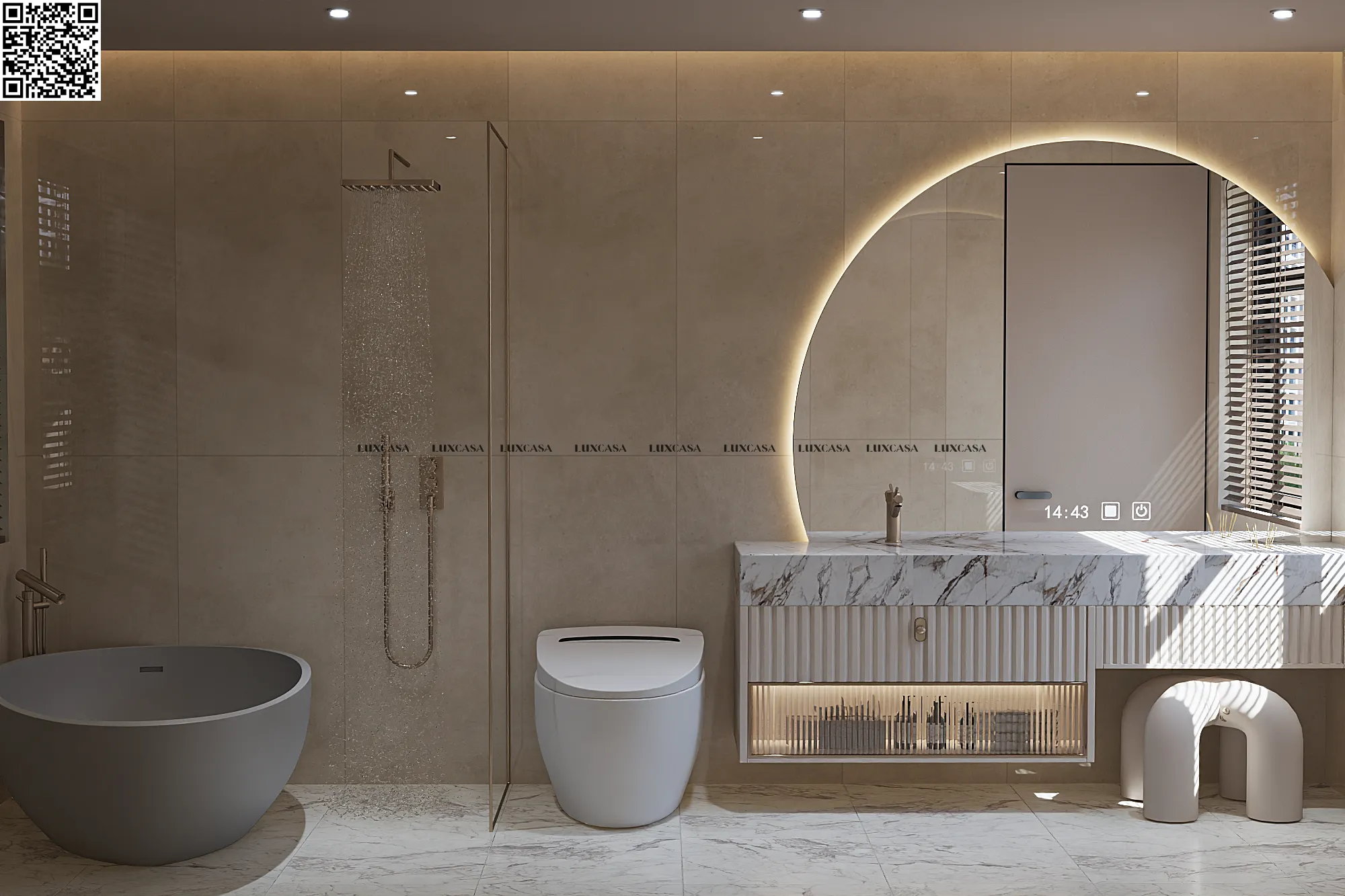 Gạch ốp nhà vệ sinh 60x120 612LU61240