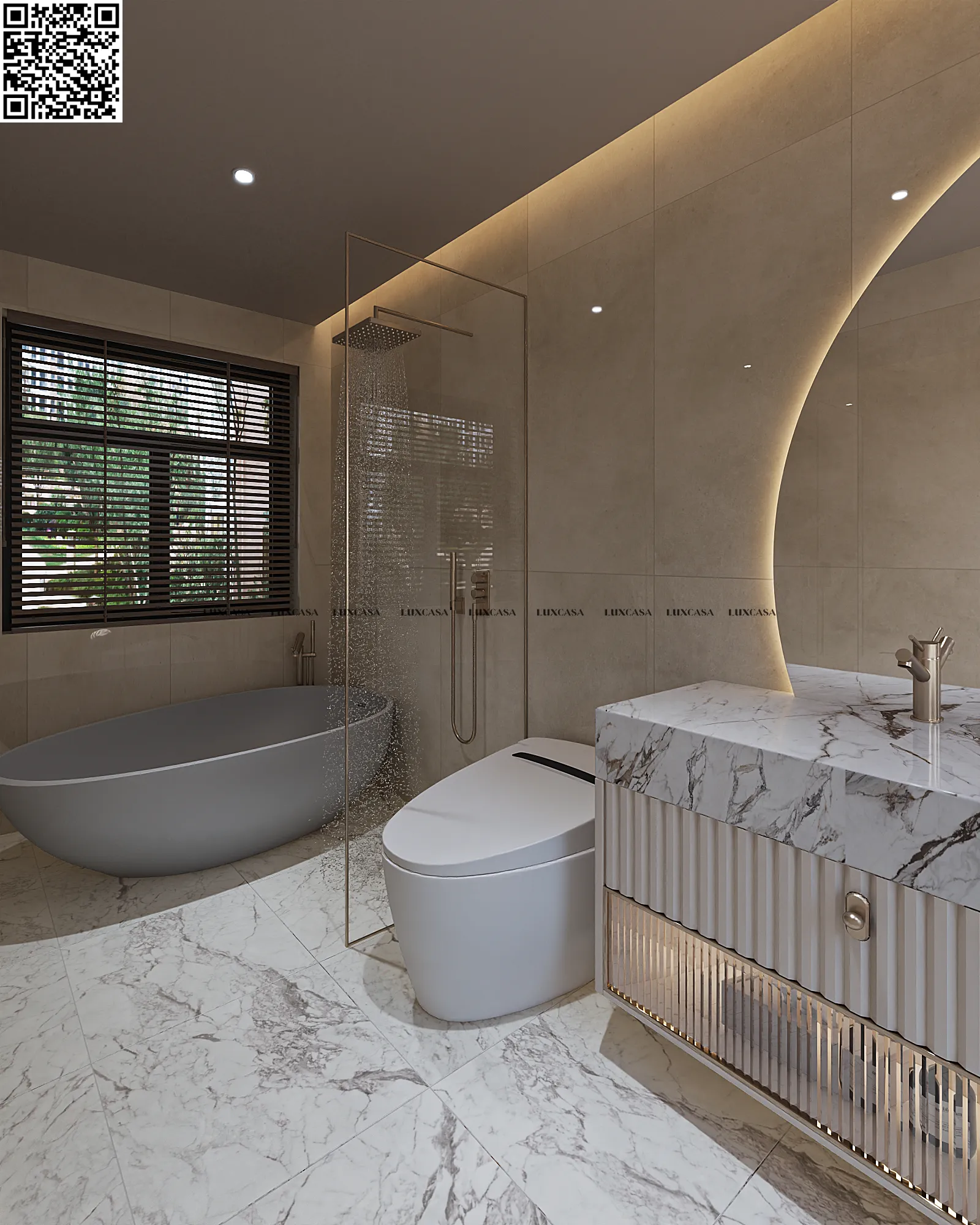 Gạch ốp nhà vệ sinh 60x120 612LU61240