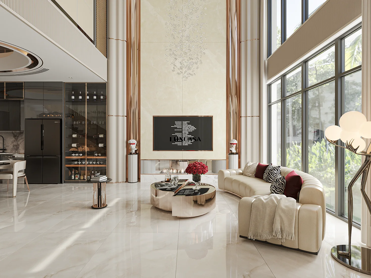 Gạch phòng khách 90x180 bóng 918LU918713