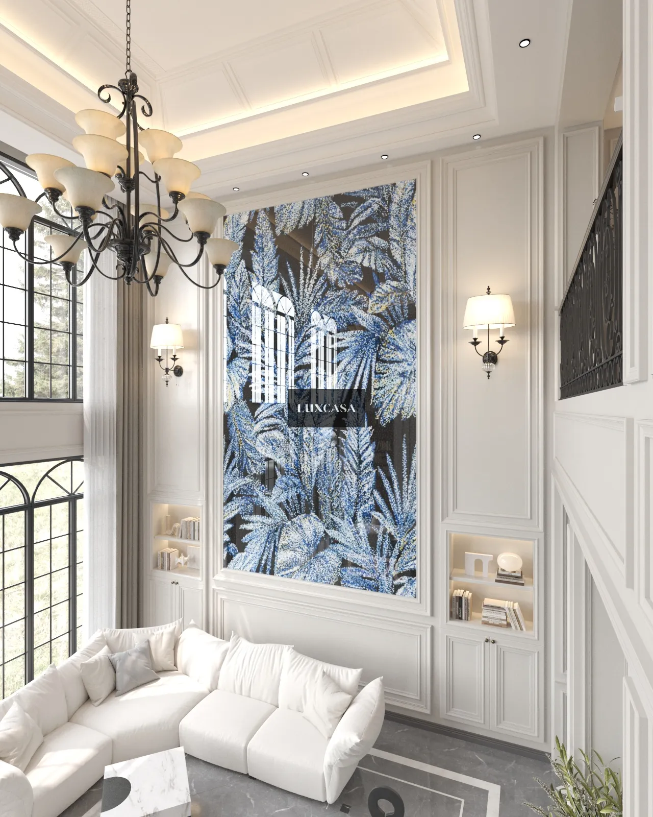 Gạch tranh mosaic ốp phòng khách 826LU82609-MSK-07