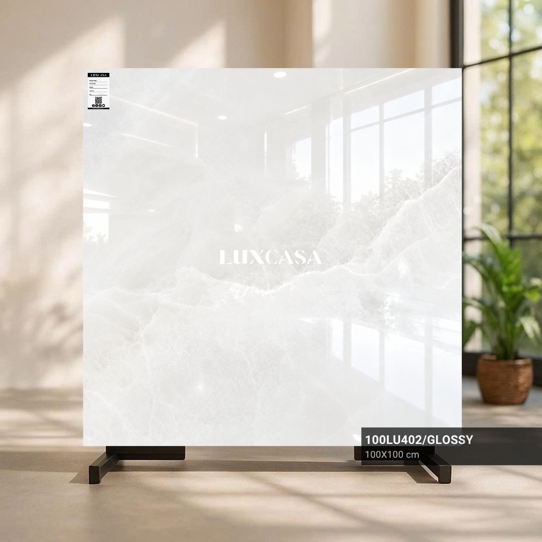 Gạch 1000X1000 vân đá onyx xám Trung Quốc 100LU402