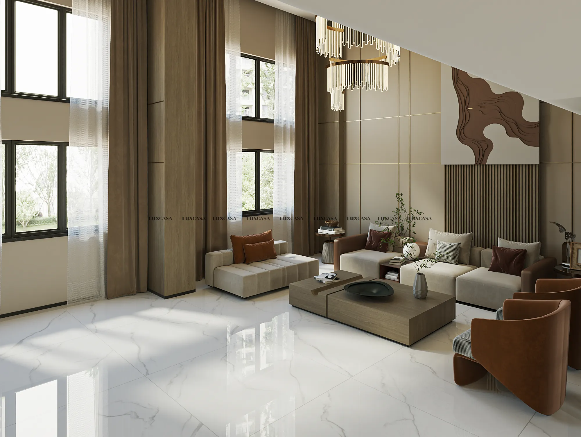 Gạch 1200X1200 trắng vân mây 120LU001