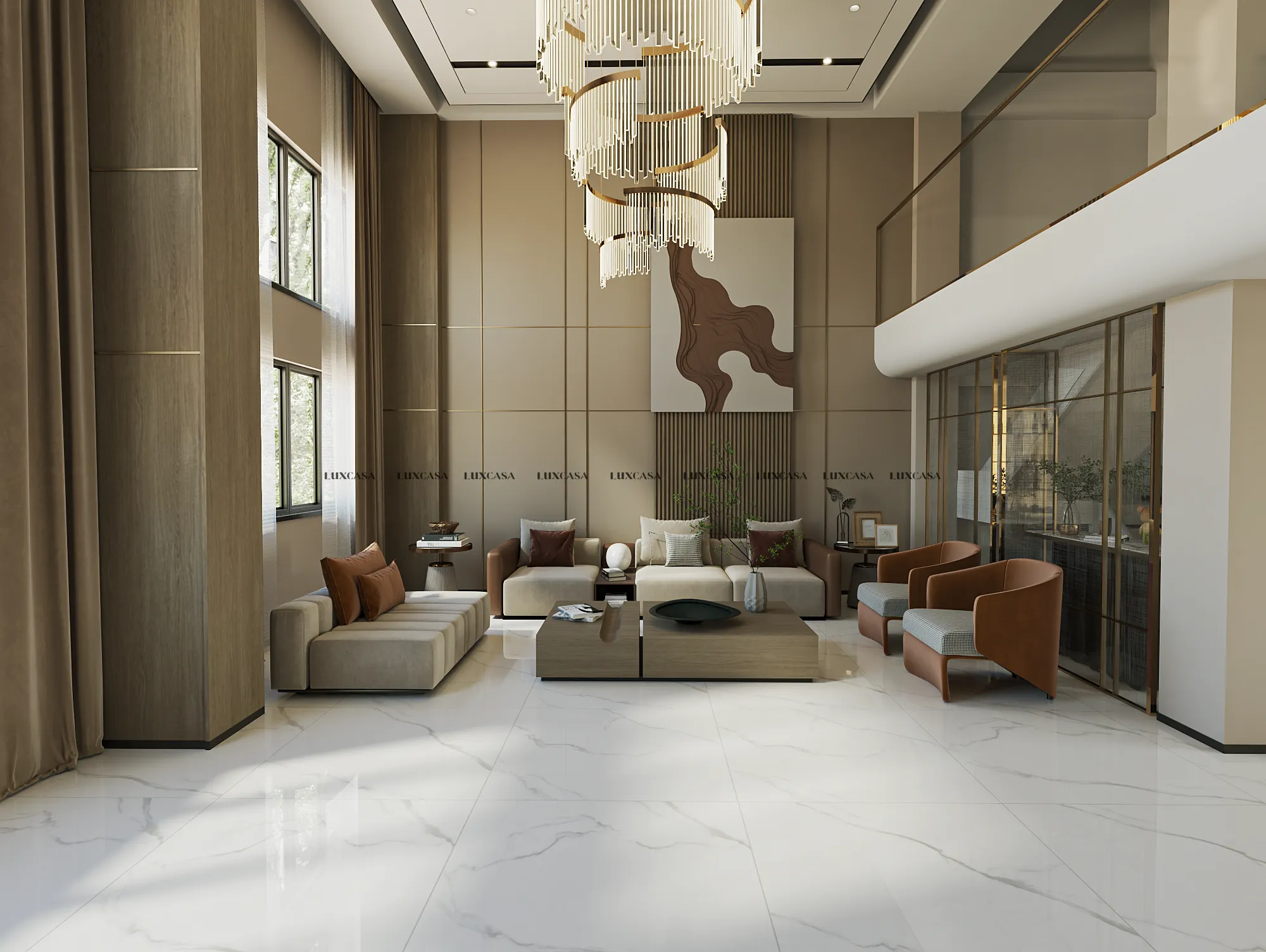 Gạch 1200X1200 trắng vân mây 120LU001