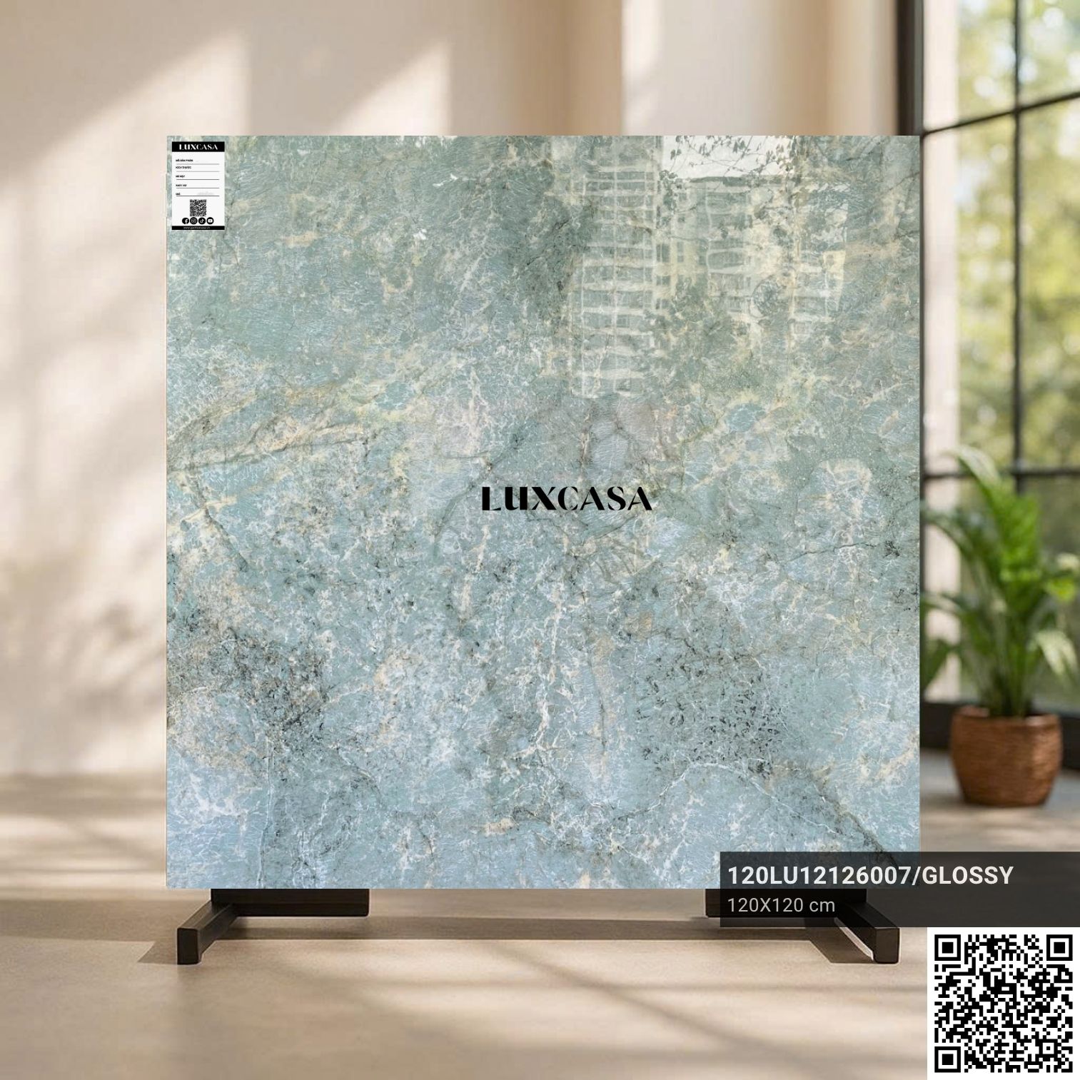 Gạch bóng xanh 1200X1200 120LU12126007