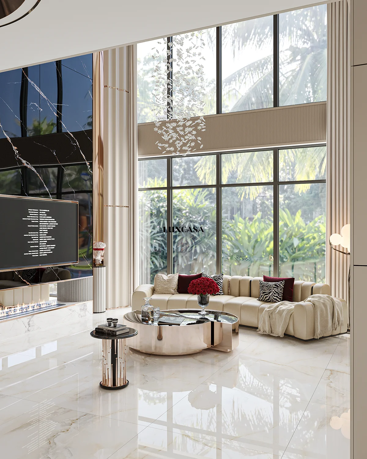 Gạch lát phòng khách 1m×1m onyx 100LU1028