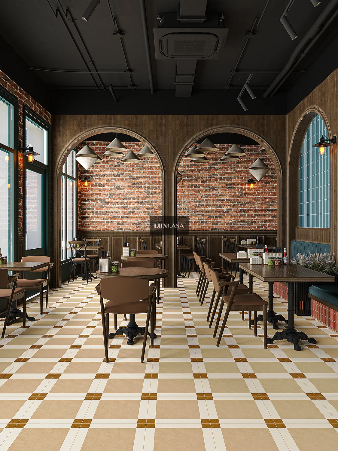 Gạch lát quán cafe 40x40 40LUMFG4121