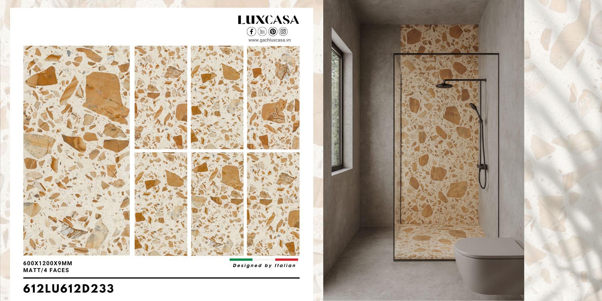 Gạch terrazzo 60×120 612LU612D233