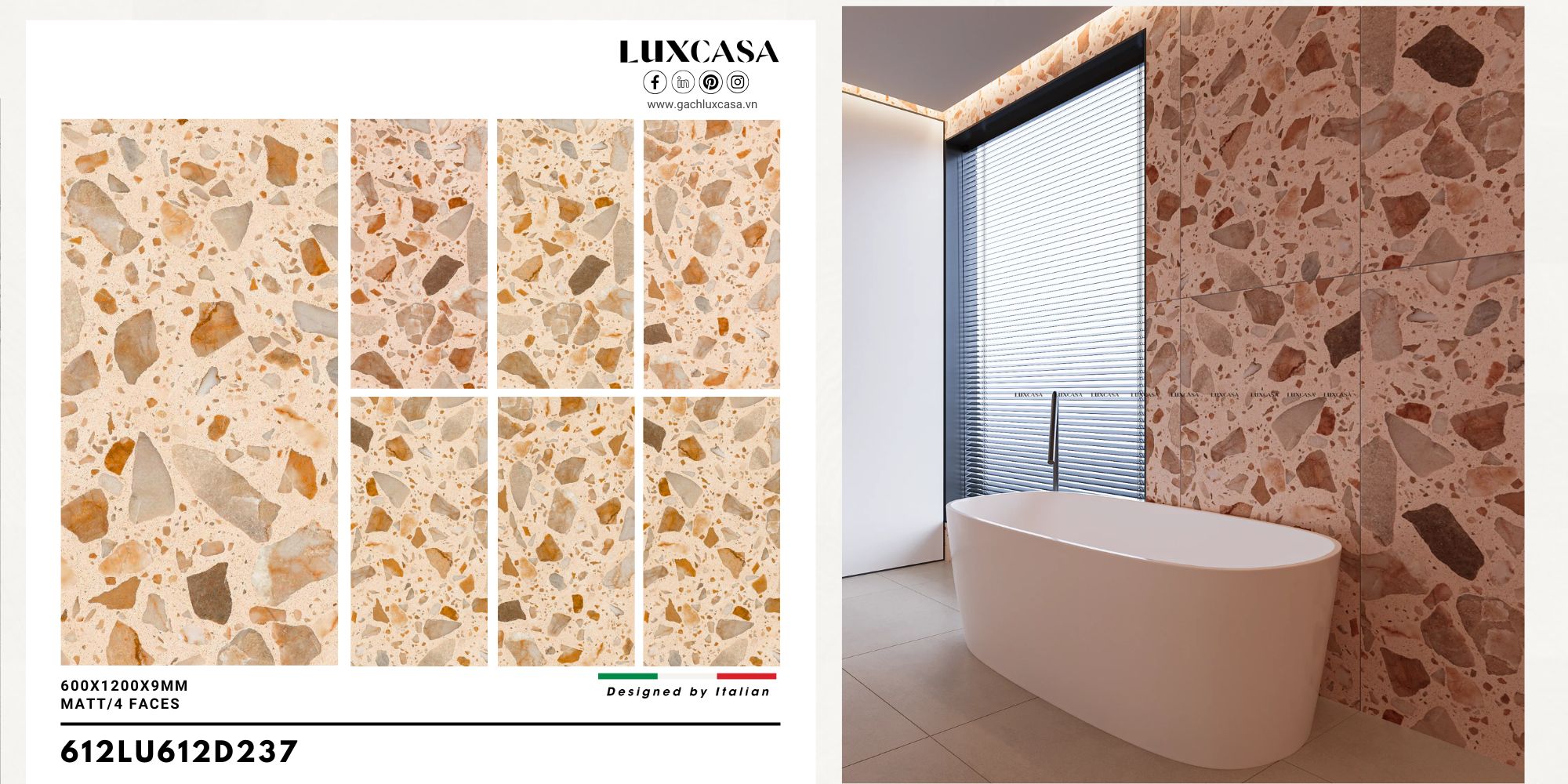 Gạch terrazzo 60×120 612LU612D237