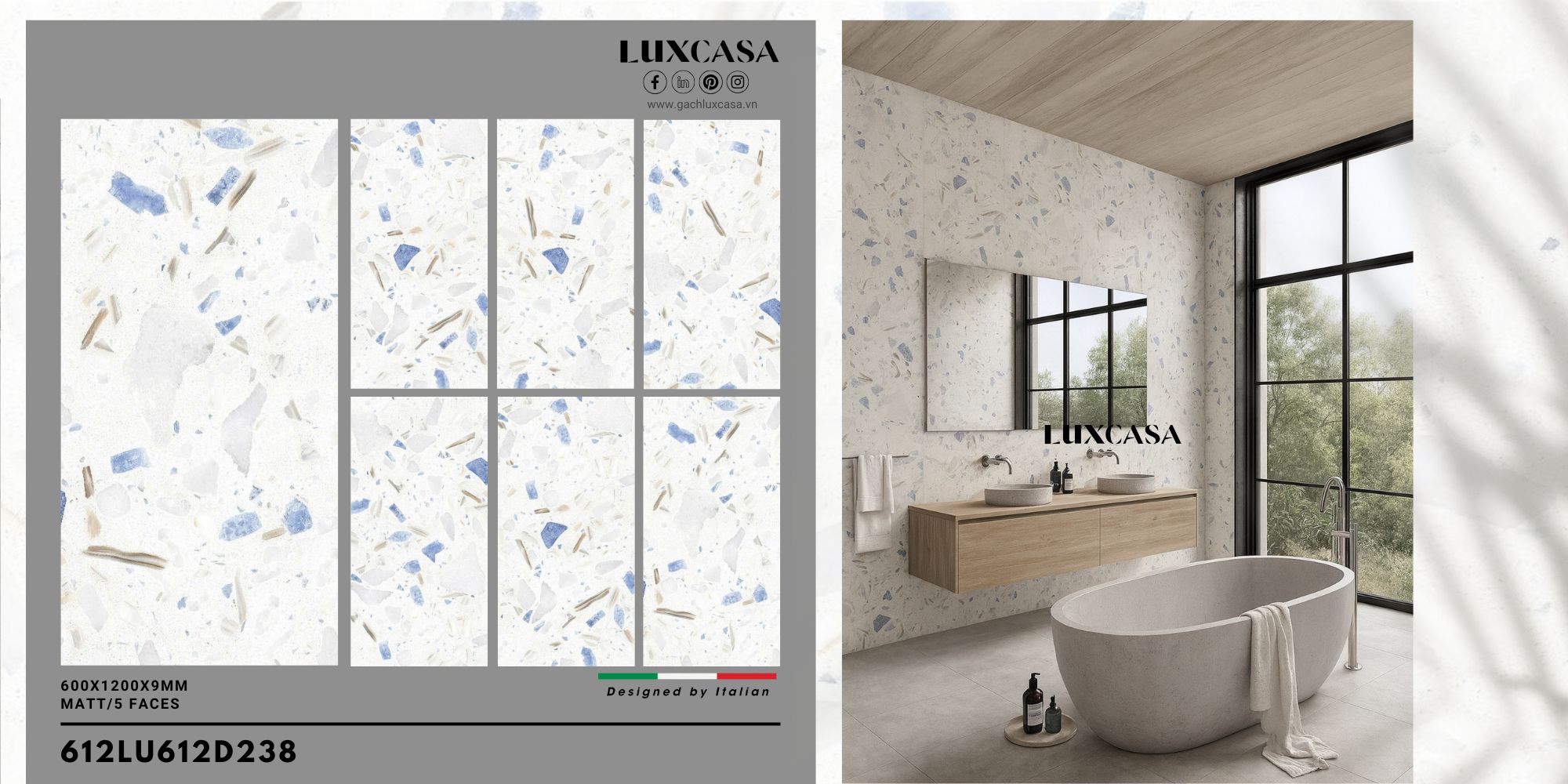 Gạch terrazzo 60×120 612LU612D238